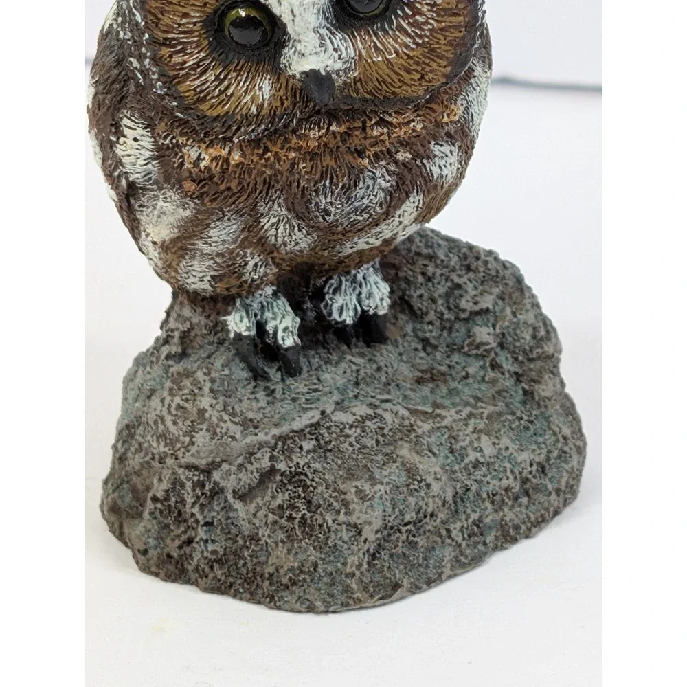 Vintage Bronze Wildlife Collection Saw Whet Owl‎ Charles Earnhardt Made USA